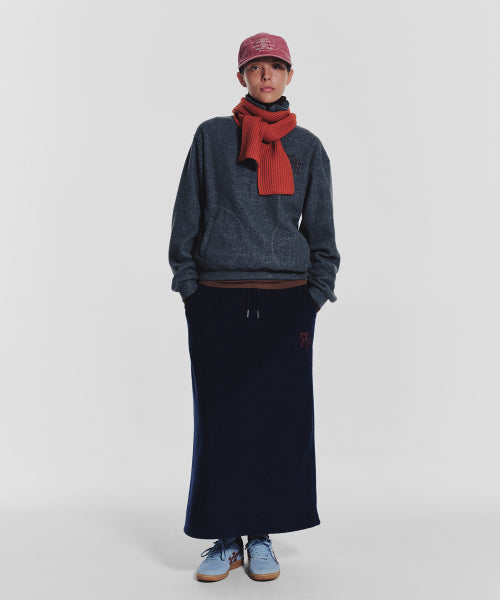 TERRY FLEECE LONG SKIRT - 3 COLORS NAVY