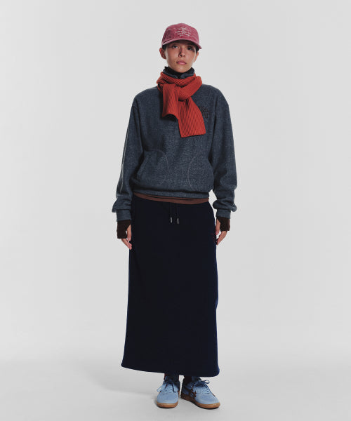 TERRY FLEECE LONG SKIRT - 3 COLORS NAVY