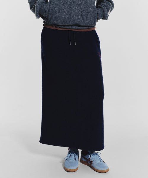 TERRY FLEECE LONG SKIRT - 3 COLORS NAVY