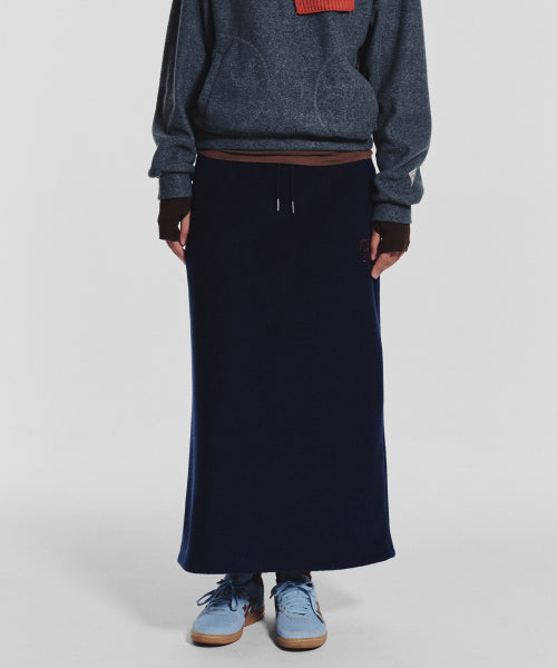 TERRY FLEECE LONG SKIRT - 3 COLORS NAVY