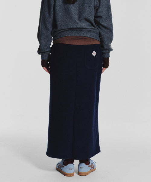 TERRY FLEECE LONG SKIRT - 3 COLORS NAVY