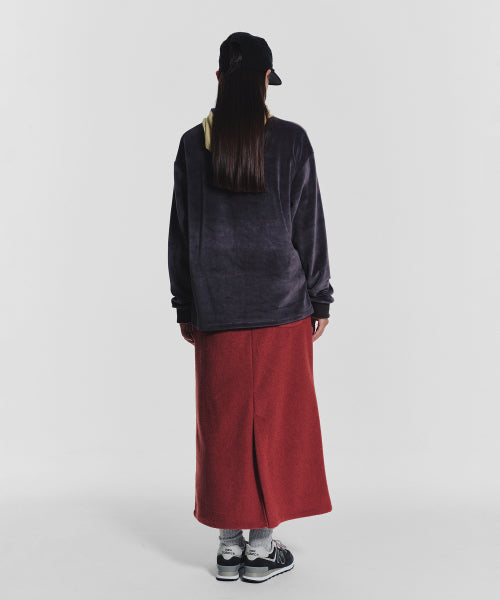 TERRY FLEECE LONG SKIRT - 3 COLORS RED