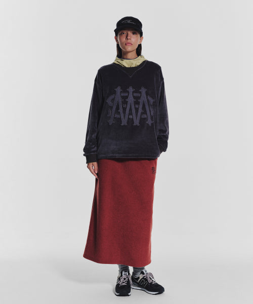 TERRY FLEECE LONG SKIRT - 3 COLORS RED