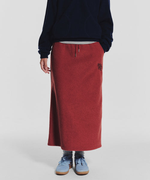 TERRY FLEECE LONG SKIRT - 3 COLORS RED