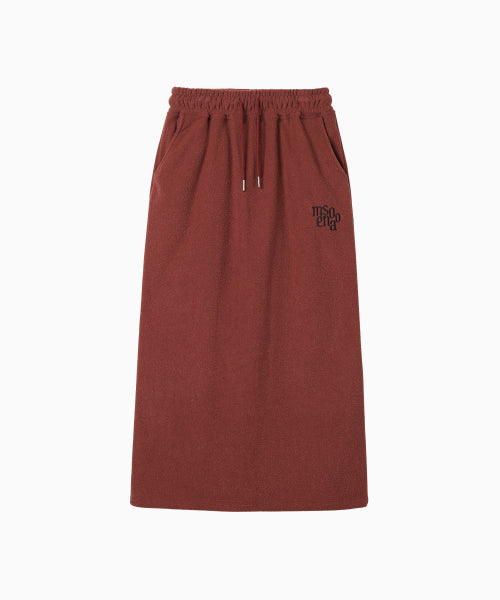 TERRY FLEECE LONG SKIRT - 3 COLORS RED