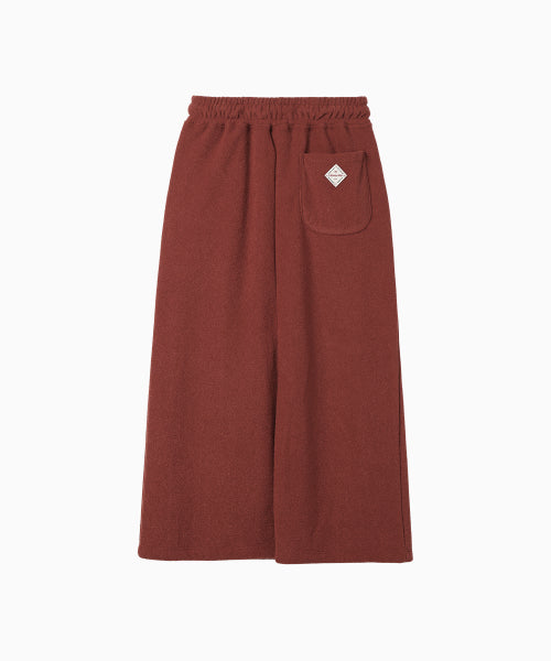 TERRY FLEECE LONG SKIRT - 3 COLORS RED