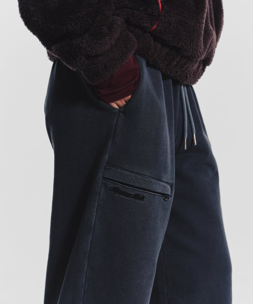 POCKET POINT COTTON TRACK PANTS - 2 COLORS CHARCOAL