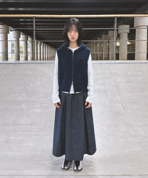 LOGO STAR KNIT HOODIE - 3 COLORS NAVY
