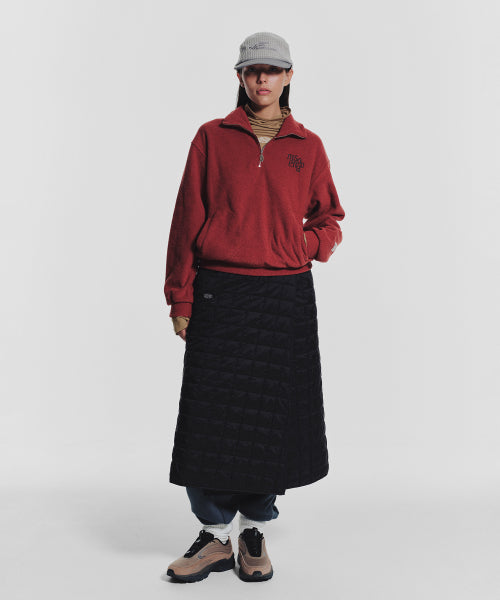 MNS LINE QUILTING LONG SKIRT BLACK