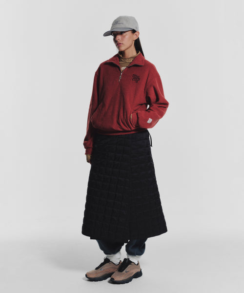 MNS LINE QUILTING LONG SKIRT BLACK