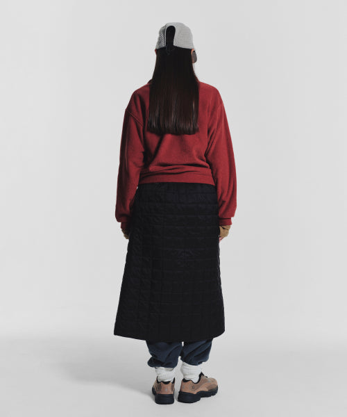 MNS LINE QUILTING LONG SKIRT BLACK