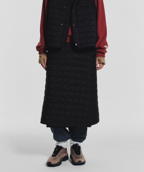 MNS LINE QUILTING LONG SKIRT BLACK