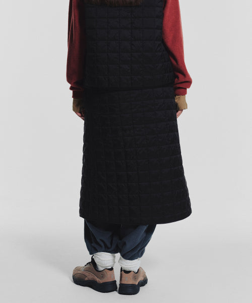 MNS LINE QUILTING LONG SKIRT BLACK