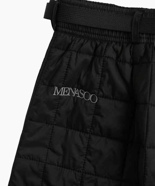 MNS LINE QUILTING LONG SKIRT BLACK
