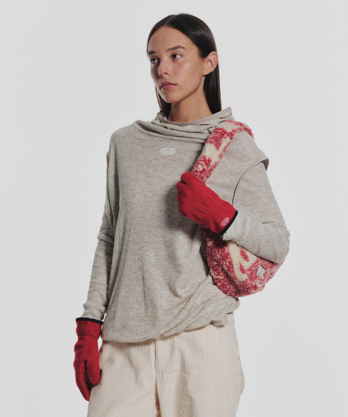 MNS FLUFFY TRACK SHOULDER BAG RED