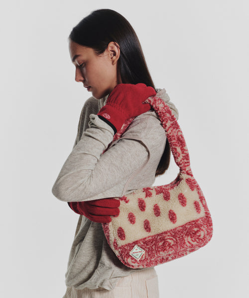 MNS FLUFFY TRACK SHOULDER BAG RED