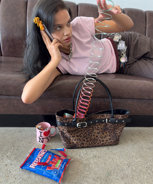BELTED BOAT BAG (LEOPARD) AS SHOWN