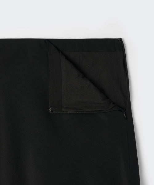 MUSINSA STANDARD DOUBLE LAYER MIDI SKIRT - 3 COLORS BLACK
