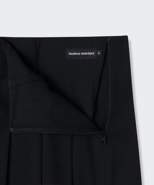 WOMENS LOW RISE BUCKLE PLEATS MINI SKIRT #韓韶禧同款! - 3 COLORS BLACK