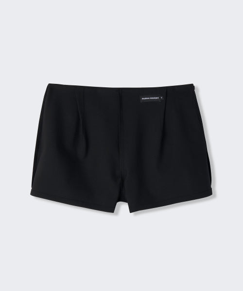 WOMENS LOW RISE BUCKLE PLEATS MINI SKIRT #韓韶禧同款! - 3 COLORS BLACK