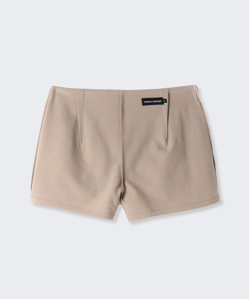 WOMENS LOW RISE BUCKLE PLEATS MINI SKIRT #韓韶禧同款! - 3 COLORS BEIGE