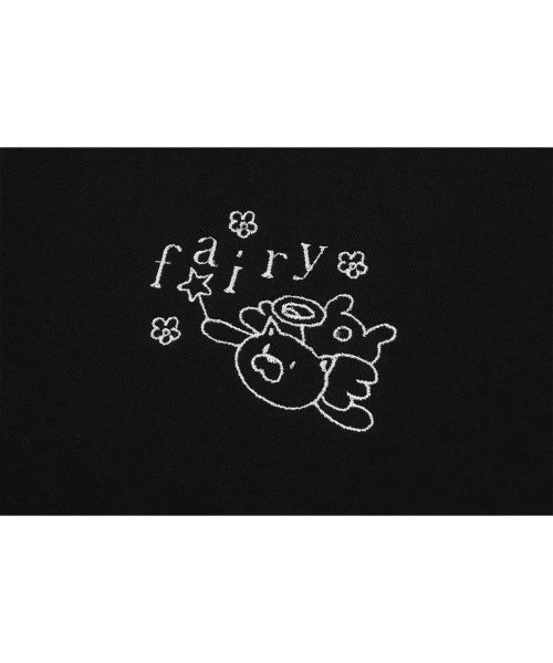 EMBROIDERY HOOD ZIP-UP - 3 COLORS BLACK