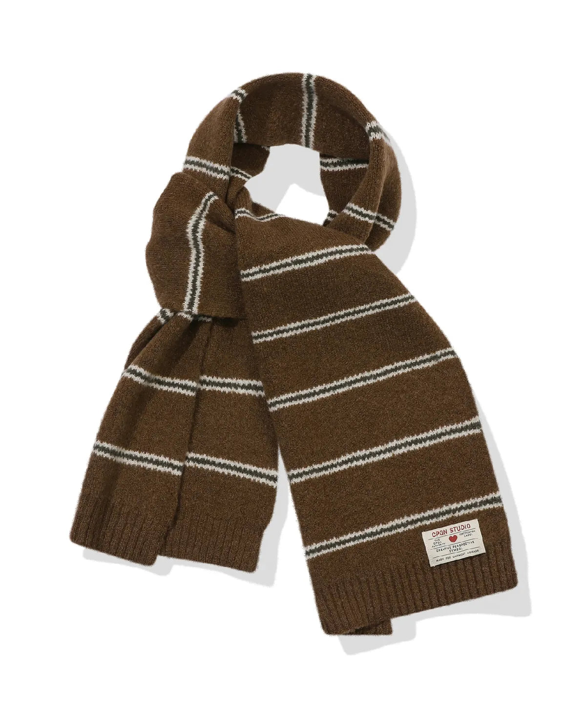 Coco Stripe Muffler Brown