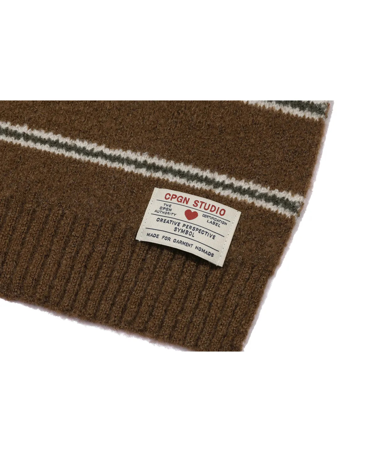 Coco Stripe Muffler Brown