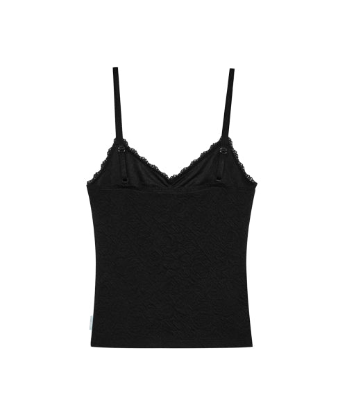 FLOWER EMBOSSED SLEEVELESS MINT - 4 COLORS BLACK