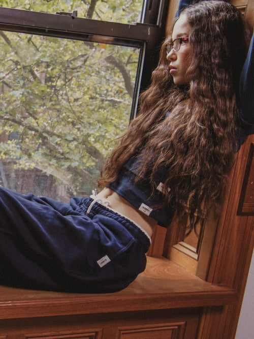G CONTRAST SWEATPANTS NAVY