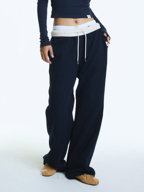 G CONTRAST SWEATPANTS NAVY