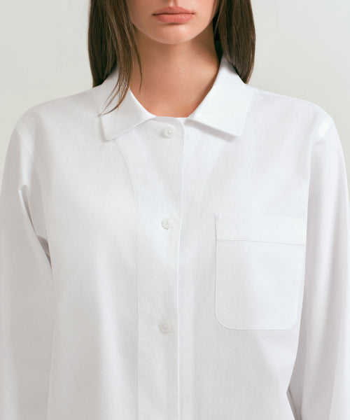 WOMENS POPLIN PAJAMA SET #韓韶禧同款! - 3 COLORS WHITE