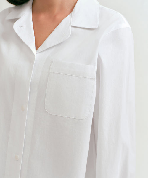 WOMENS POPLIN PAJAMA SET #韓韶禧同款! - 3 COLORS WHITE