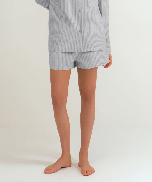 WOMENS POPLIN PAJAMA SET #韓韶禧同款! - 3 COLORS LIGHT GREY