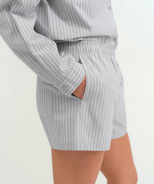 WOMENS POPLIN PAJAMA SET #韓韶禧同款! - 3 COLORS LIGHT GREY