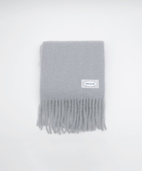 LACE LABEL HAIRY MUFFLER GRAY GRAY