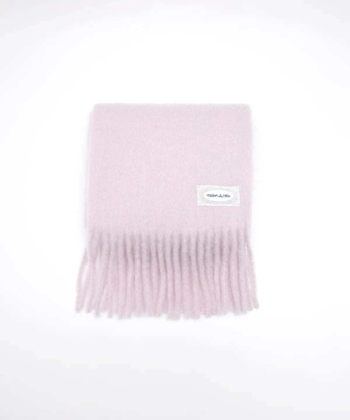 LACE LABEL HAIRY MUFFLER PINK