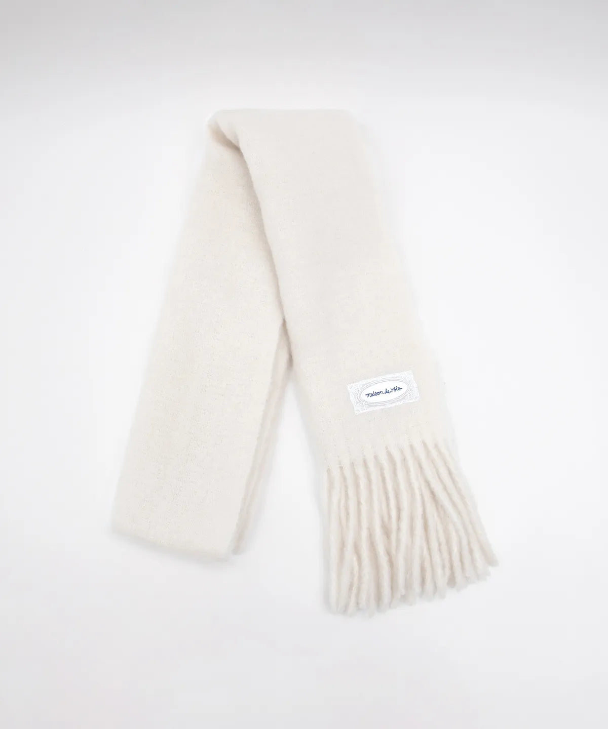 LACE LABEL HAIRY MUFFLER IVORY