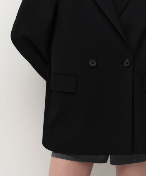 WOMENS DOUBLE BREASTED BLAZER #韓韶禧同款! - 2 COLORS BLACK