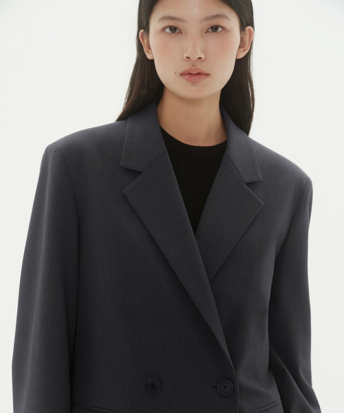 WOMENS DOUBLE BREASTED BLAZER #韓韶禧同款! - 2 COLORS GREY