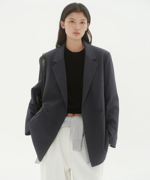 WOMENS DOUBLE BREASTED BLAZER #韓韶禧同款! - 2 COLORS GREY