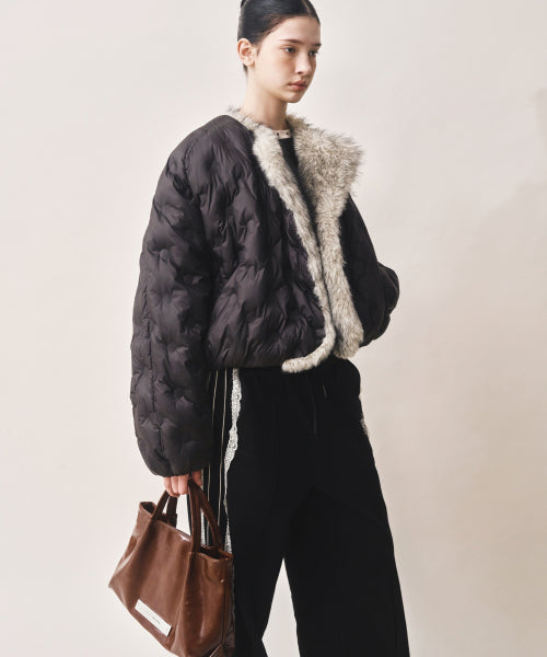 CRYSTAL FAUX LEATHER TOTE BAG #徐睿知同款! - 3 COLORS BROWN