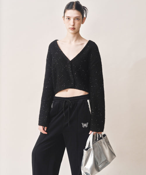 CRYSTAL FAUX LEATHER TOTE BAG #徐睿知同款! - 3 COLORS SILVER