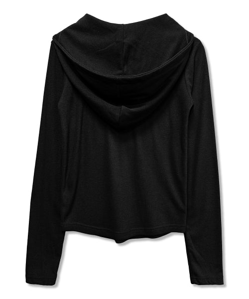 CROSS SNAP HOODIE - 2 COLORS BLACK