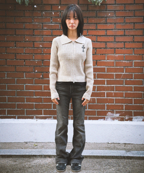 GOTHIC CROSS KNIT - 3 COLORS BEIGE