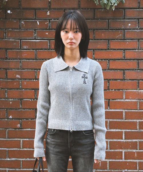GOTHIC CROSS KNIT - 3 COLORS GREY