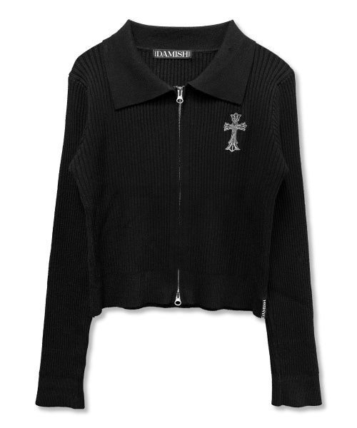 GOTHIC CROSS KNIT - 3 COLORS BLACK