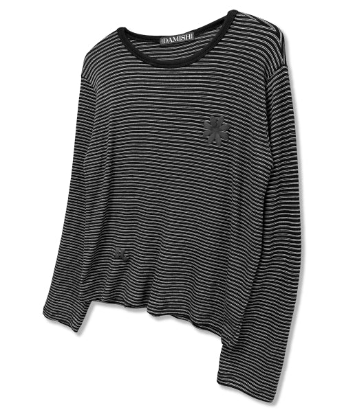 STRIPE LOGO SLEEVE LONG BLACK