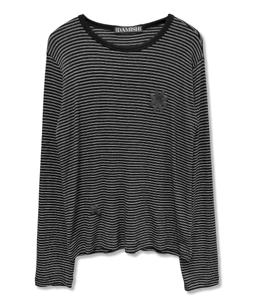 STRIPE LOGO SLEEVE LONG BLACK