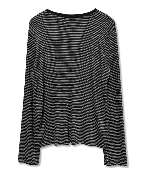 STRIPE LOGO SLEEVE LONG BLACK